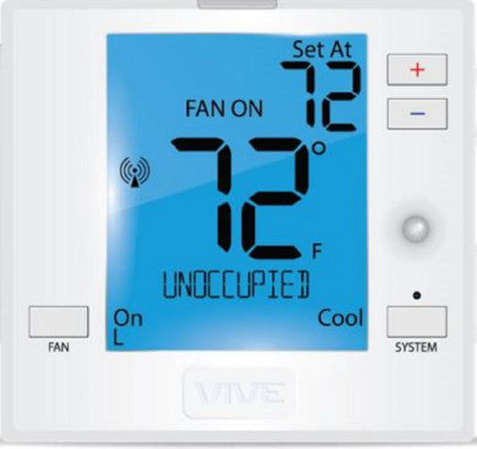 TP-S-755WHO - VIVE, 5+1+1 or Non-Programmable Thermostat, 3H/2C Universal With 6 Sq. In. Display